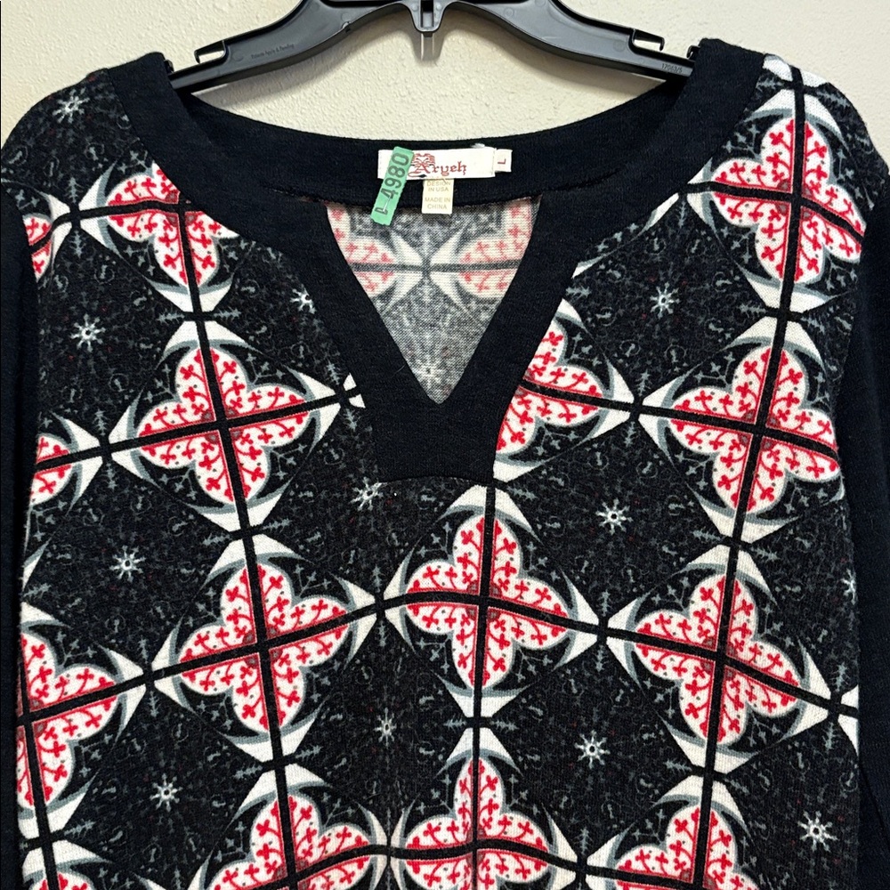 AXYEH Colorful Long Sleeve Sweater Dress